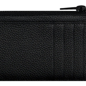 Balenciaga Car Long Coin And Card Holder In Grained Calfskin Black