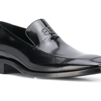 Balenciaga Coin Rim 20Mm Loafers Black Leather