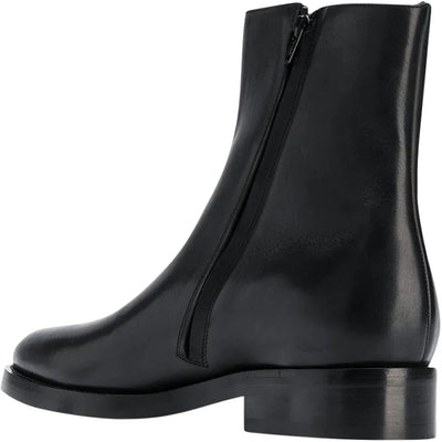 Balenciaga Leather Ankle Boot Black White Logo