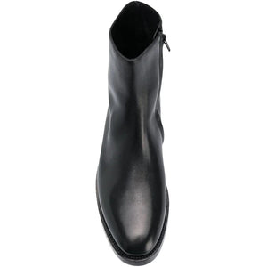 Balenciaga Leather Ankle Boot Black White Logo