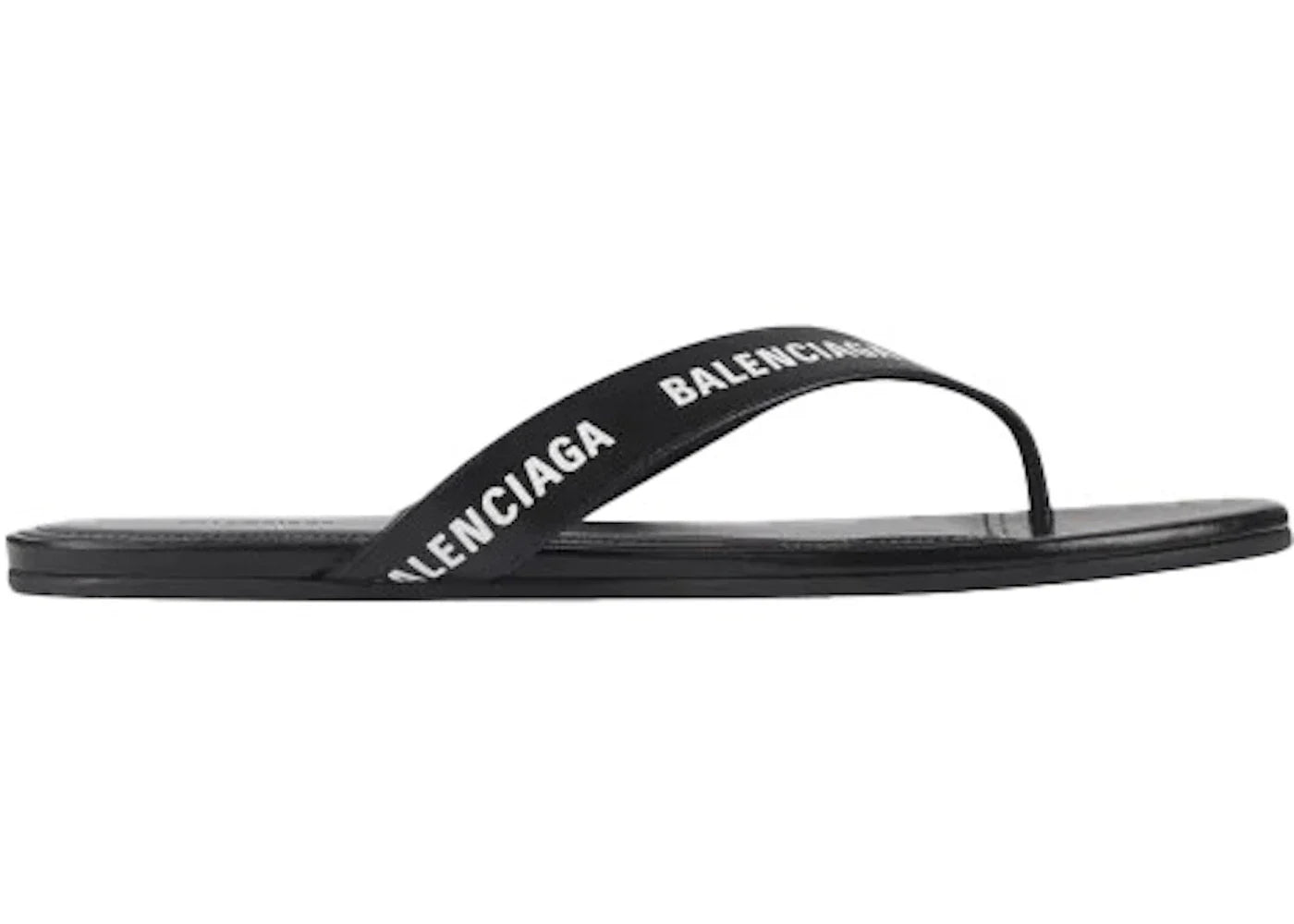 Balenciaga Logo Flip Flops Black White (Women'S)