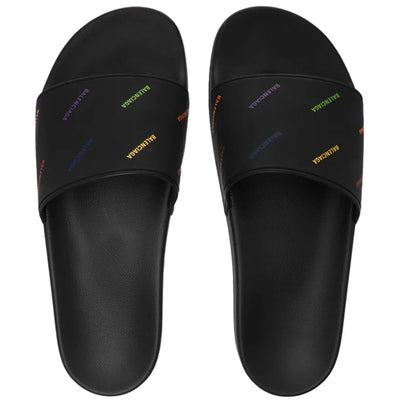 Balenciaga Pride Pool Slides Black White Multi