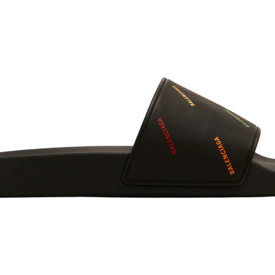 Balenciaga Pride Pool Slides Black White Multi