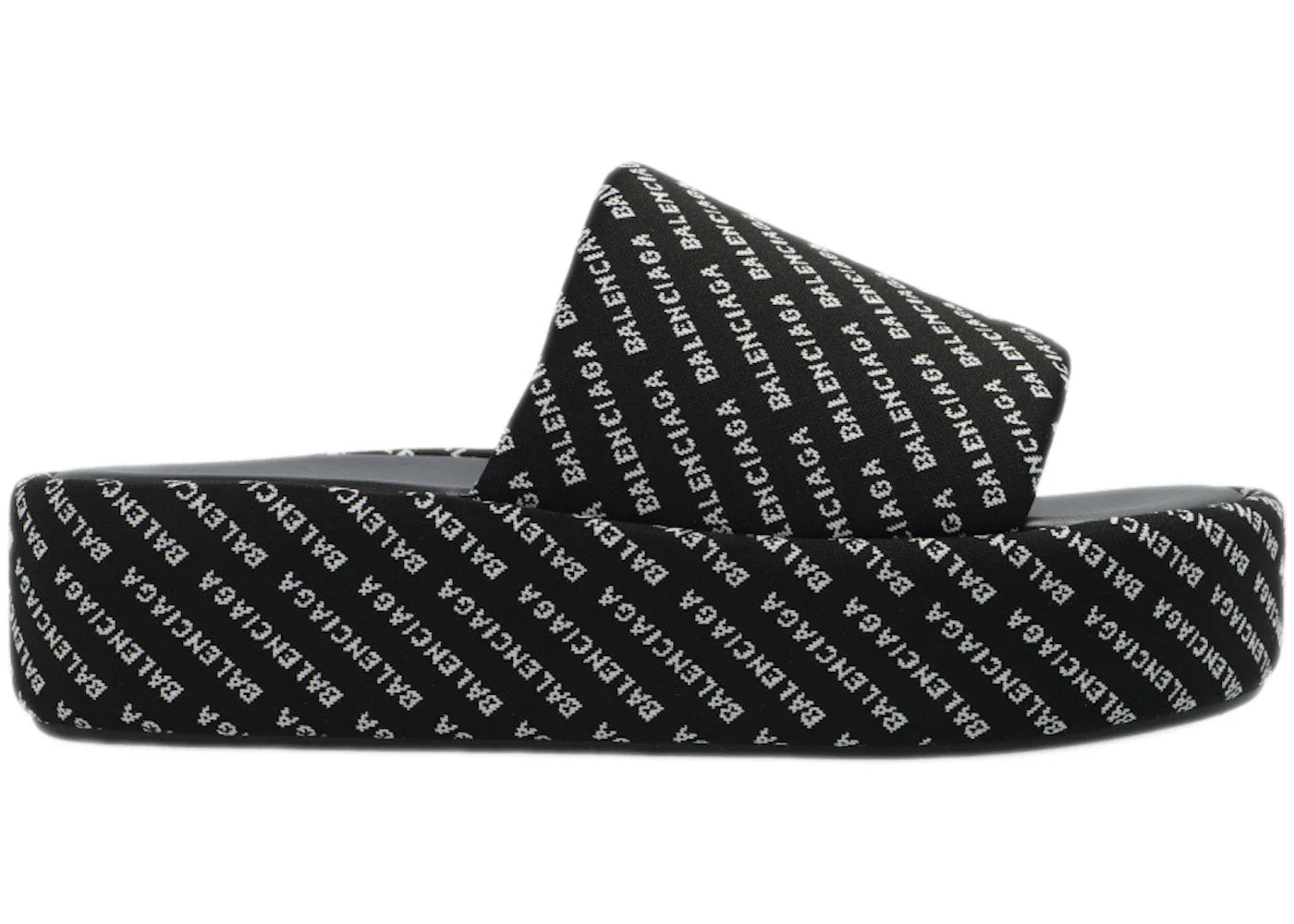 Balenciaga Rise Platform Slide Black White (Women'S)