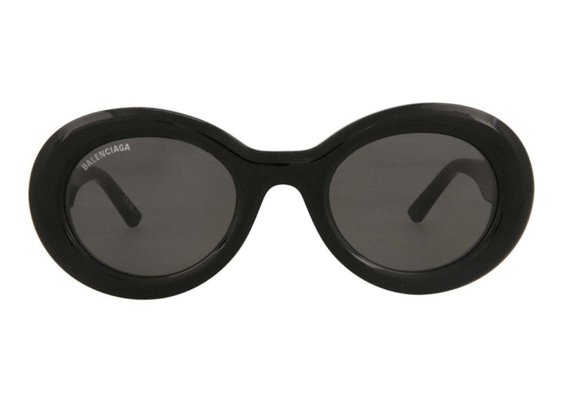 Balenciaga Round-Frame Acetate Sunglasses Black/Grey