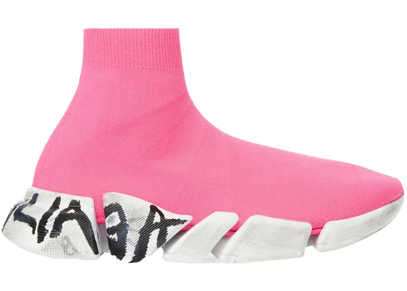 Balenciaga Speed 2.0 Graffiti Recycled Knit Fluo Pink (Women'S)