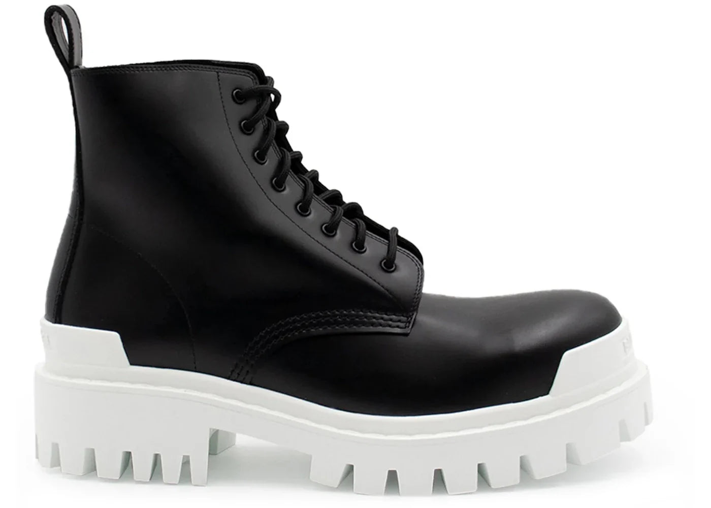 Balenciaga Strike Lace-Up Boot Black White