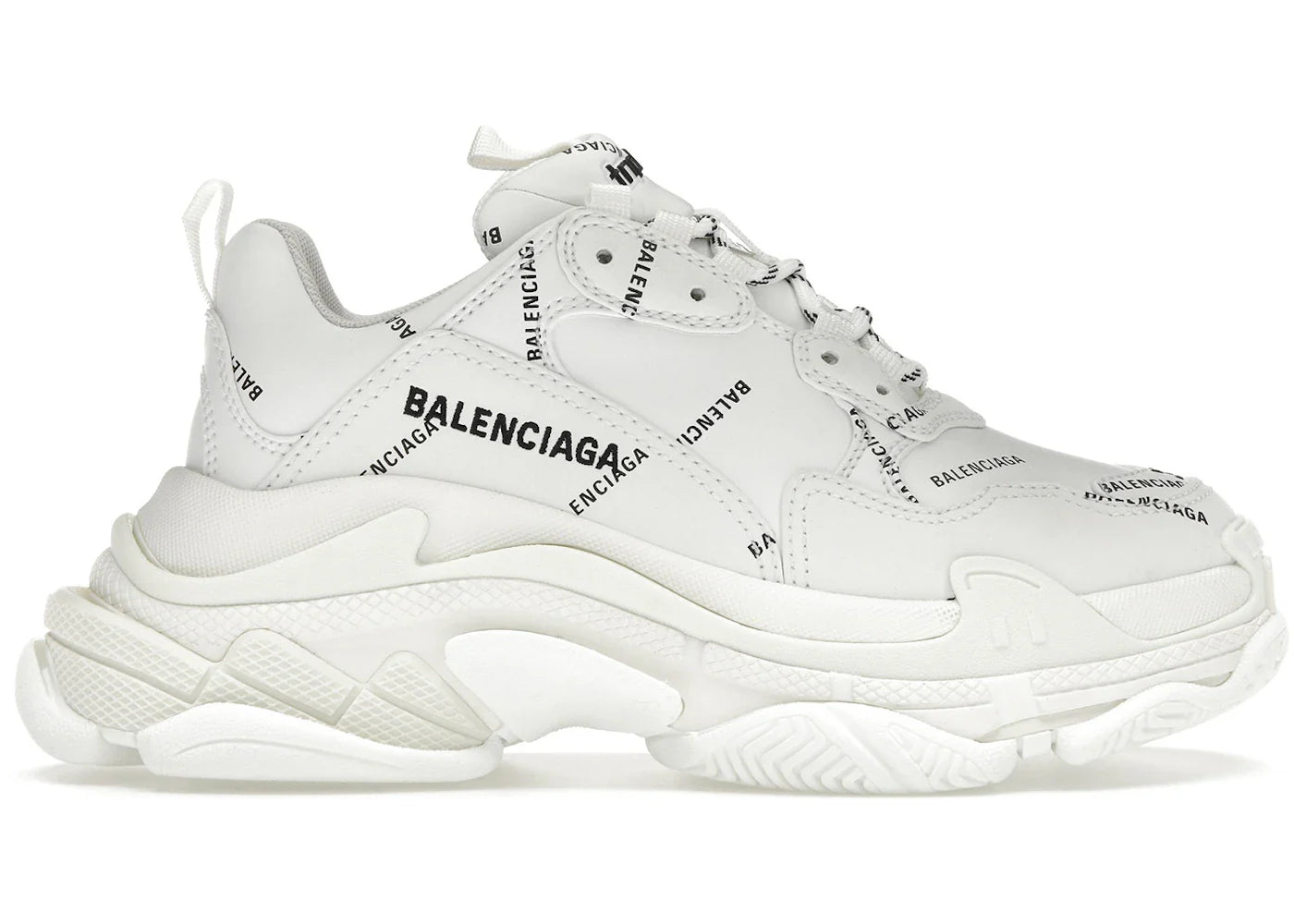 Balenciaga Triple S Allover Logo White (Women'S)