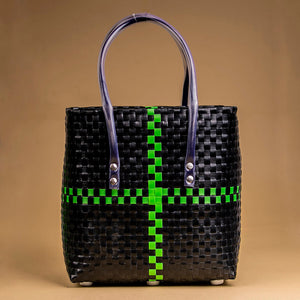 Black - Handmade Black & Green Basket