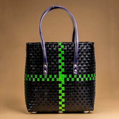 Black - Handmade Black & Green Basket