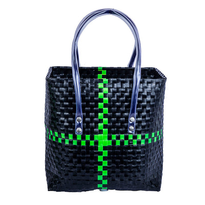 Black - Handmade Black & Green Basket
