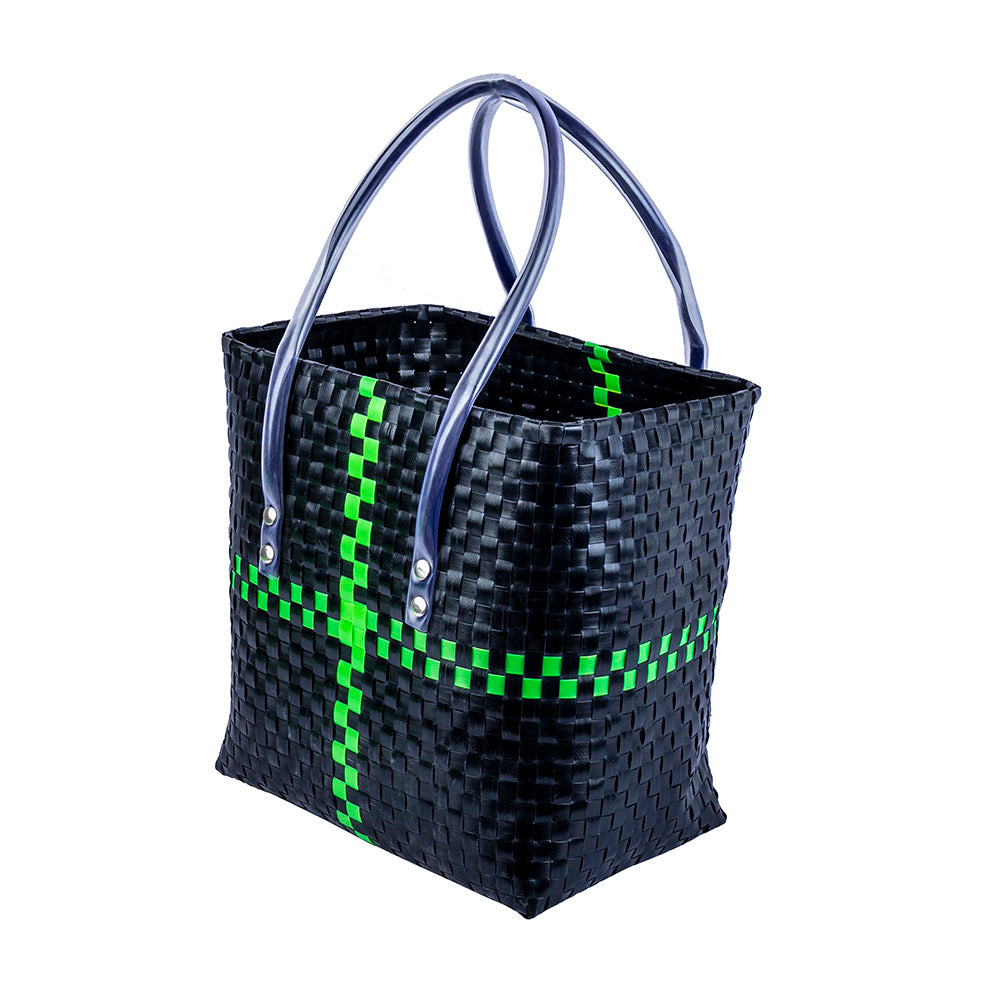 Black - Handmade Black & Green Basket