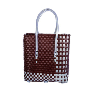 Brown - Handwoven Brown & White Basket