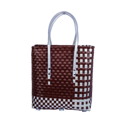 Brown - Handwoven Brown & White Basket