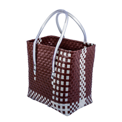 Brown - Handwoven Brown & White Basket