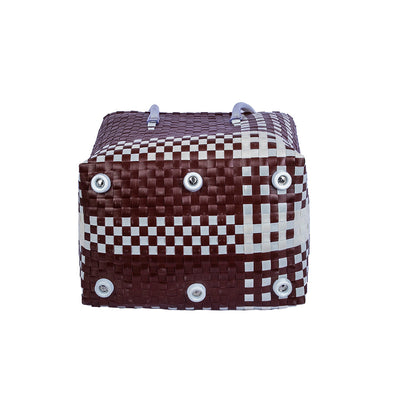 Brown - Handwoven Brown & White Basket