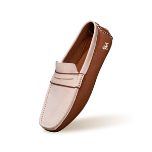 ReLive Knit Color Block Loafers : Beige/Brown