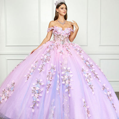 Ombre Off Shoulder Ball Gown by Petite Adele PQ1066