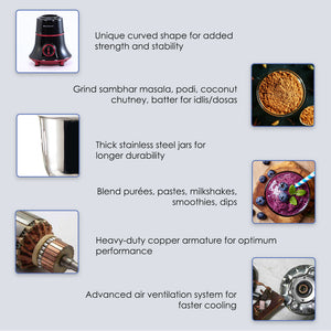 Wonderchef Renewed Glory Mixer Grinder | 750W.