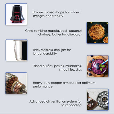 Wonderchef Renewed Glory Mixer Grinder | 750W.