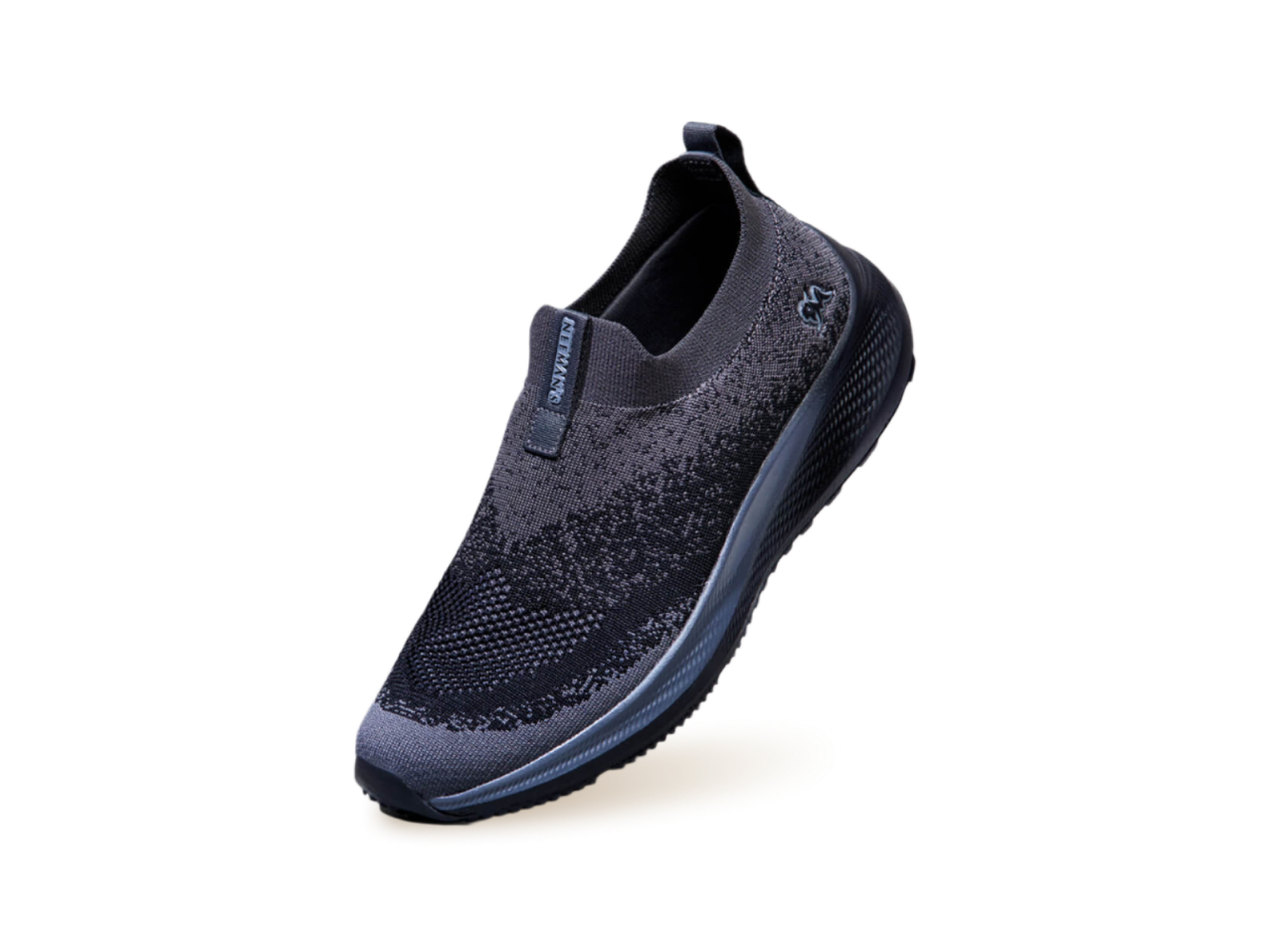 Blend Knit Slip Ons : Black-Grey