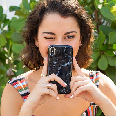 Black Pearl | Classic Black Marble Samsung Case
