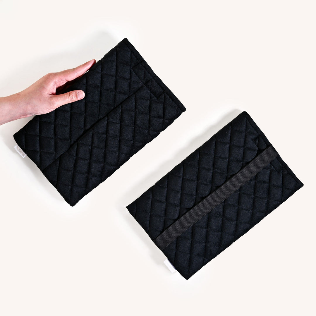 Black Quilted Car Tissue Paper Holder Set Of 2