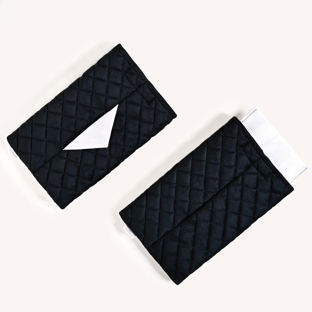 Black Quilted Car Tissue Paper Holder Set Of 2