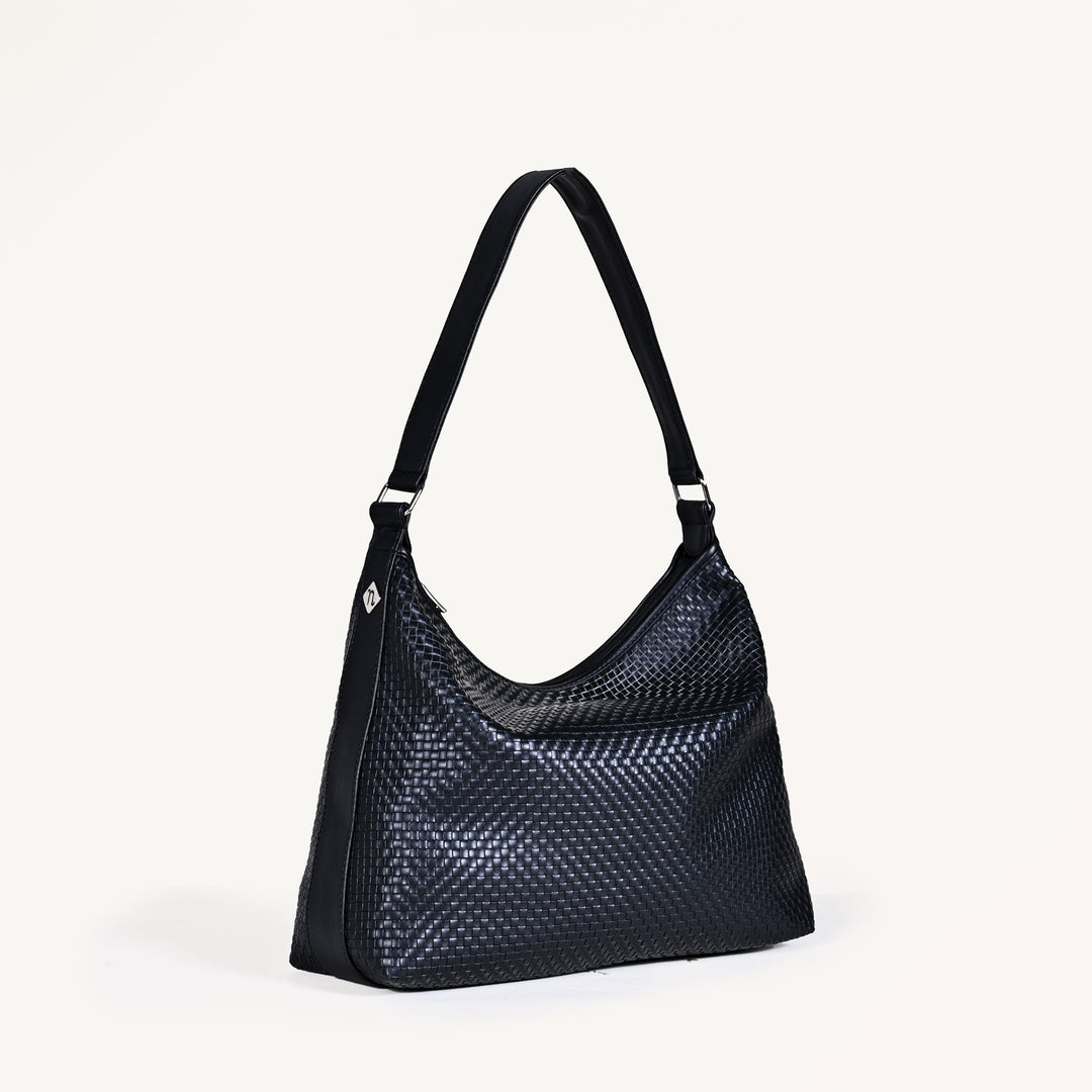 Black Soi Trendy Hobo Handbag