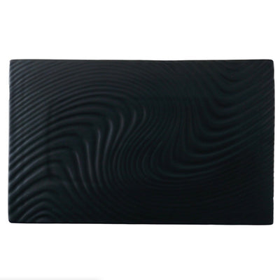 Black Serving Plate Texture Large