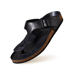 Cork Thong Sandals : Black