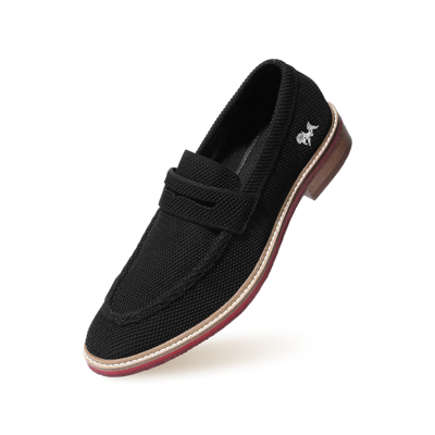 Block Heel Loafers : Black