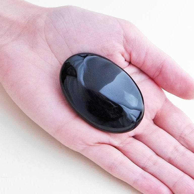 Black Obsidian Palm Stone