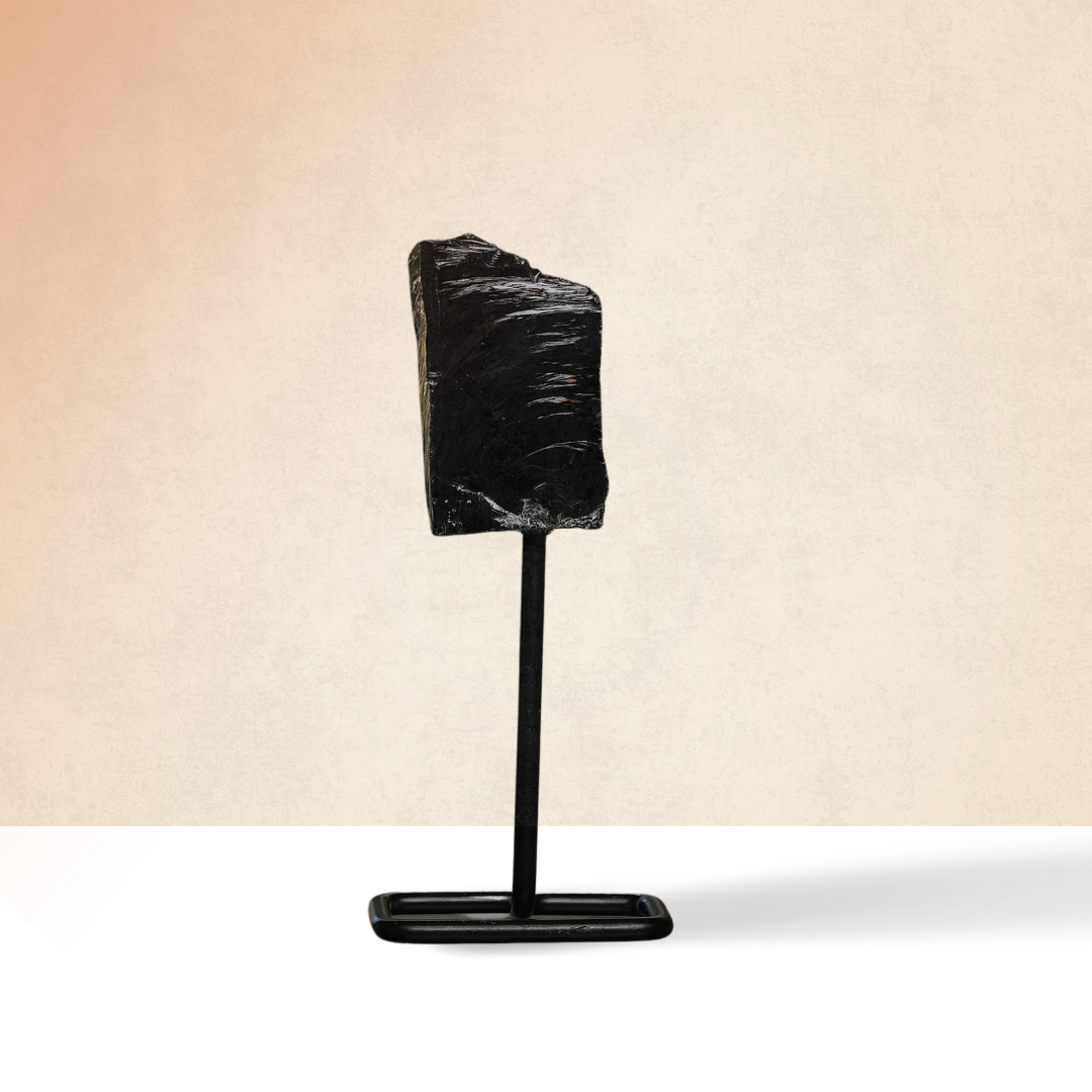 Black Obsidian Raw Stone Stand