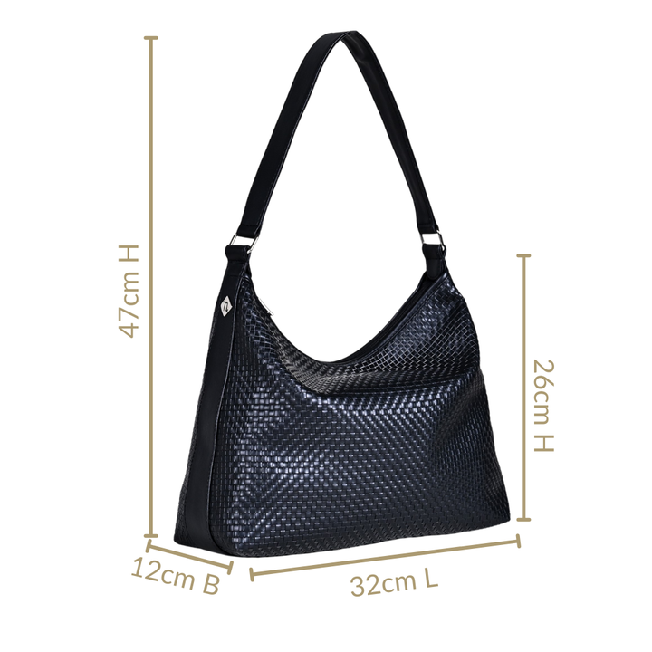 Black Soi Trendy Hobo Handbag