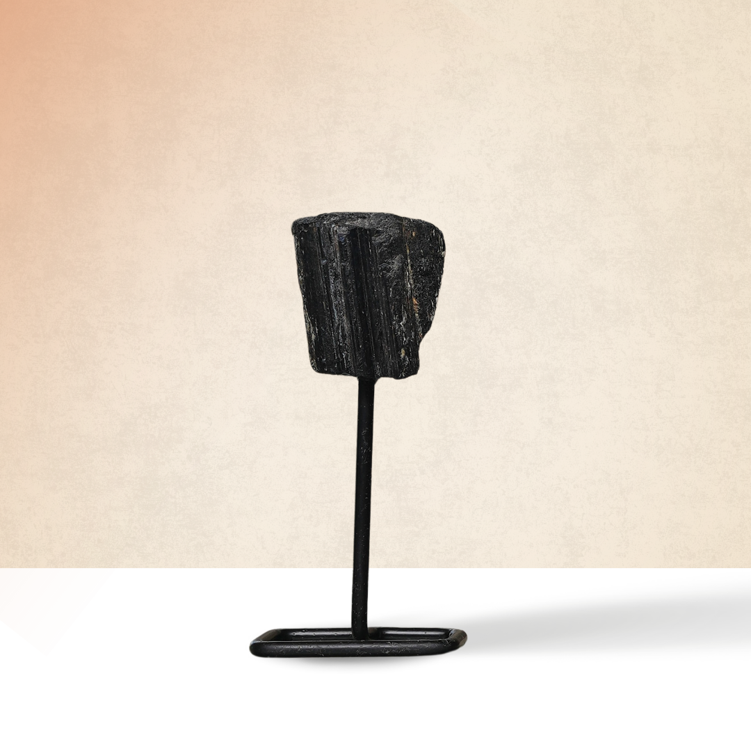 Black Tourmaline Raw Stone Stand