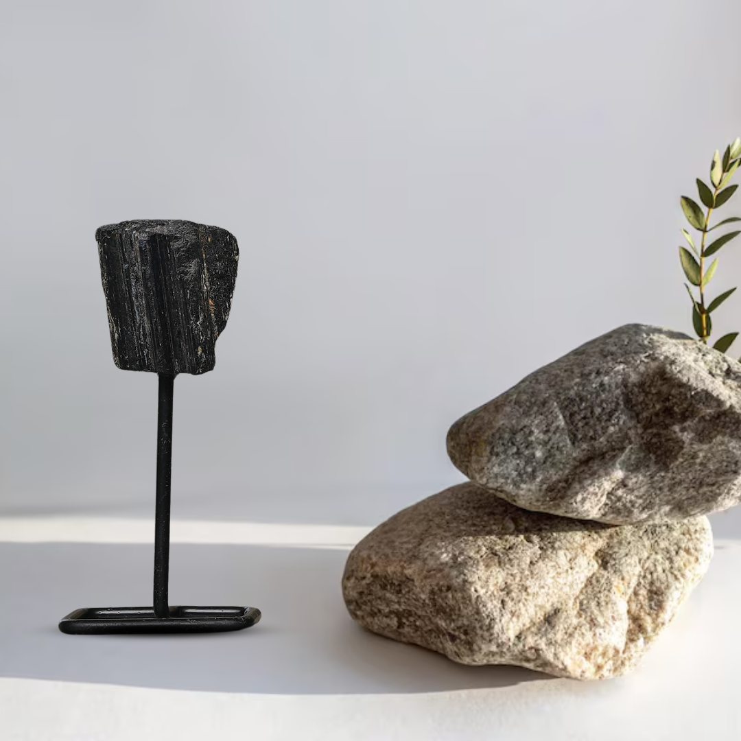 Black Tourmaline Raw Stone Stand
