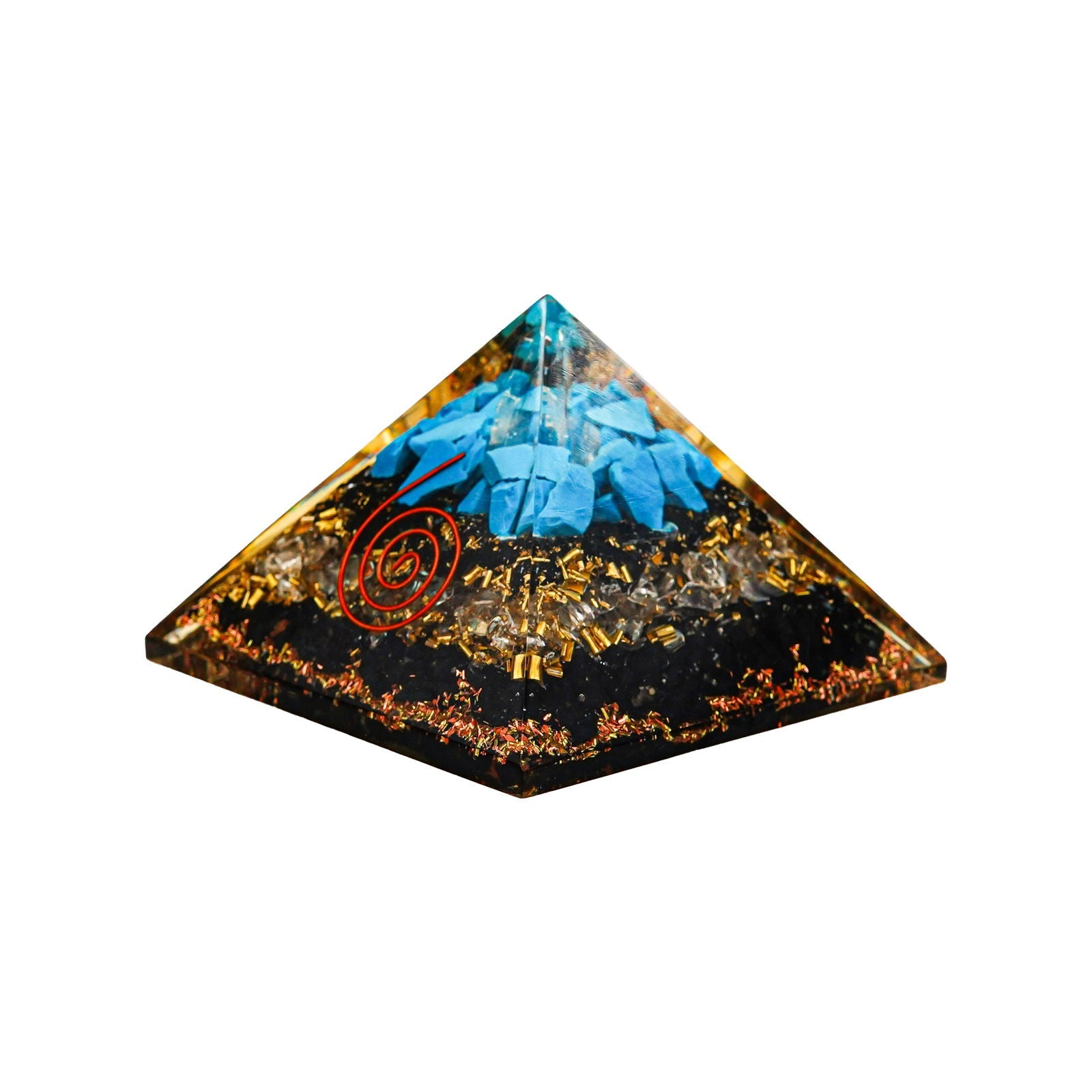Black Tourmaline With Turquoise Pyramid