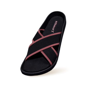 Cross Knit Sandals : Black