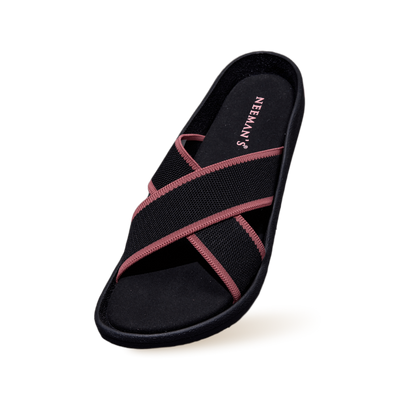 Cross Knit Sandals : Black