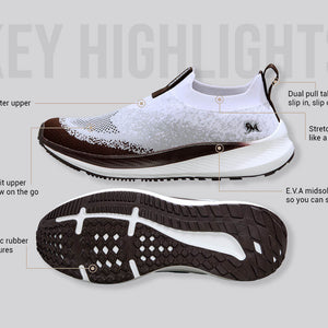 Blend Knit Slip Ons : Ivory-Brown