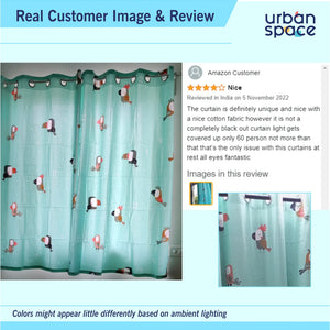 Premium 100% Cotton Curtain for Window & Curtains for Door - Pack of 1 Curtain, Blue Pelican