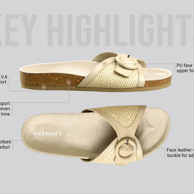 Boheme Chic Slides : Beige