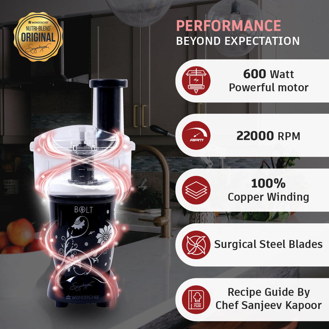 Nutri-blend BOLT-600W Mixer With Food Processor by blacktree