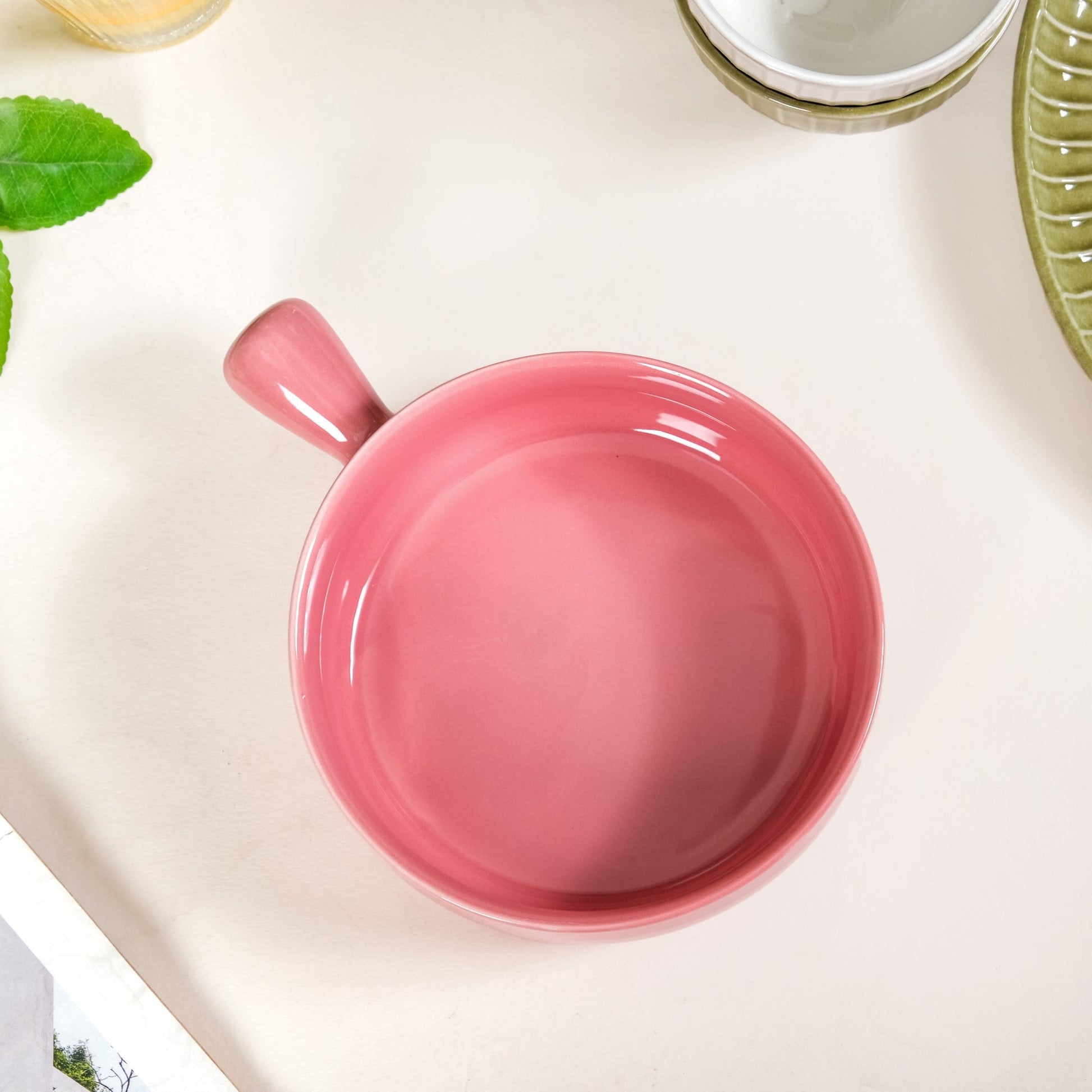 Bowl With Handle Pink 650ml