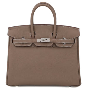 HERMÈS Birkin 25 Etoupe Togo Palladium hardware
