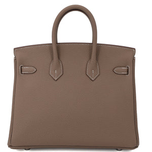 HERMÈS Birkin 25 Etoupe Togo Palladium hardware
