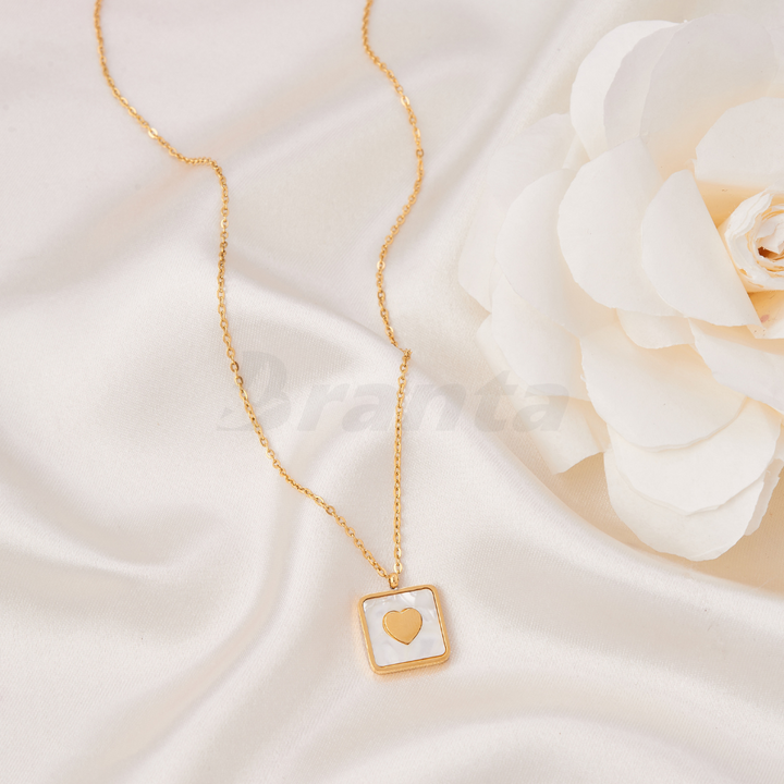 Square Heart Necklace Tarnish free