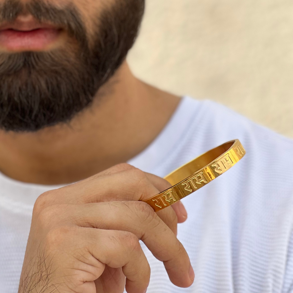 Divine Ram Men's Gold Bracelet