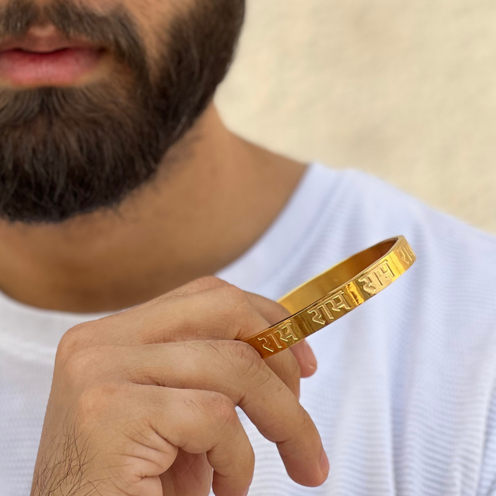 Divine Ram Men's Gold Bracelet